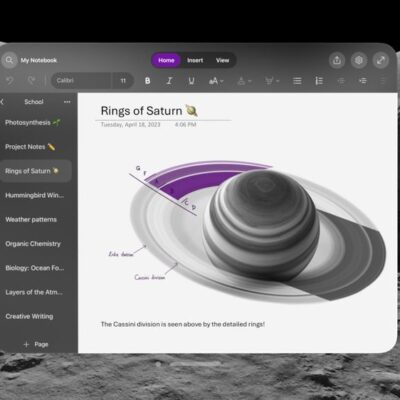 Microsoft OneNote è disponibile su Apple Vision Pro