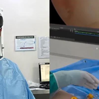 Apple Vision Pro utilizzato per assistere un medico durante un intervento di artroscopia
