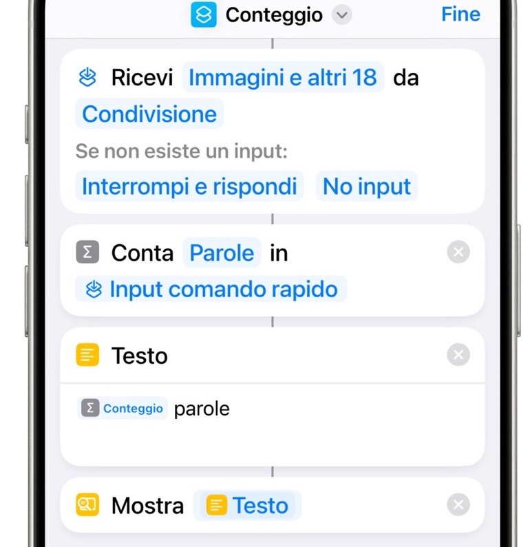 Conta parole iOS