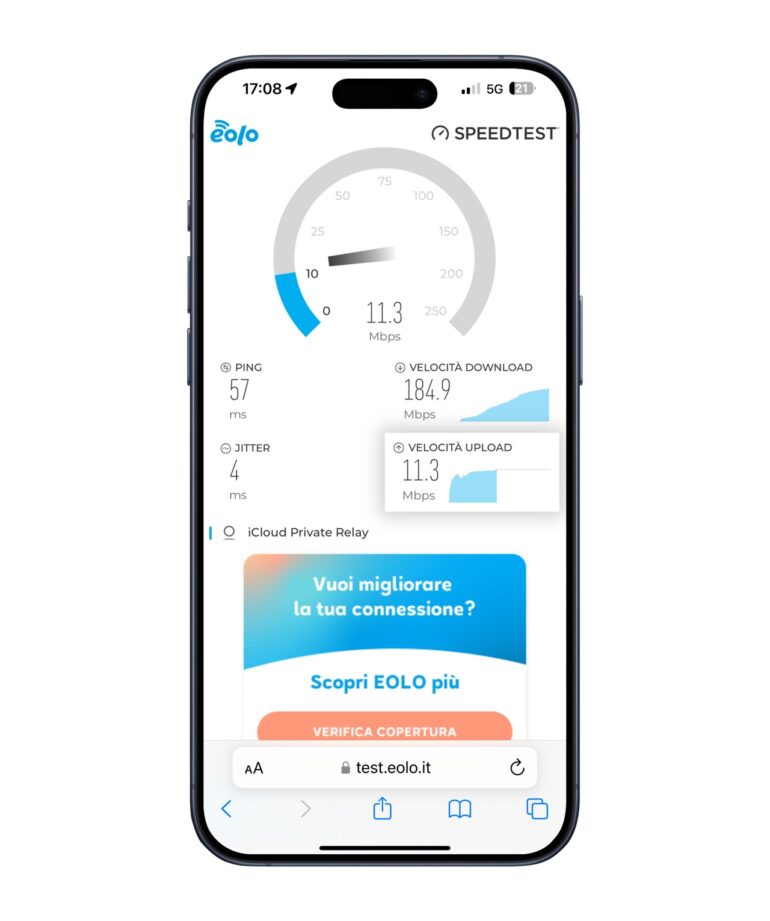 Eolo SpeedTest come funziona