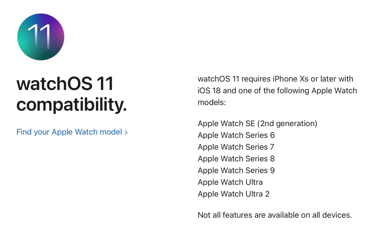 Apple Watch compatibili con watchOS 11