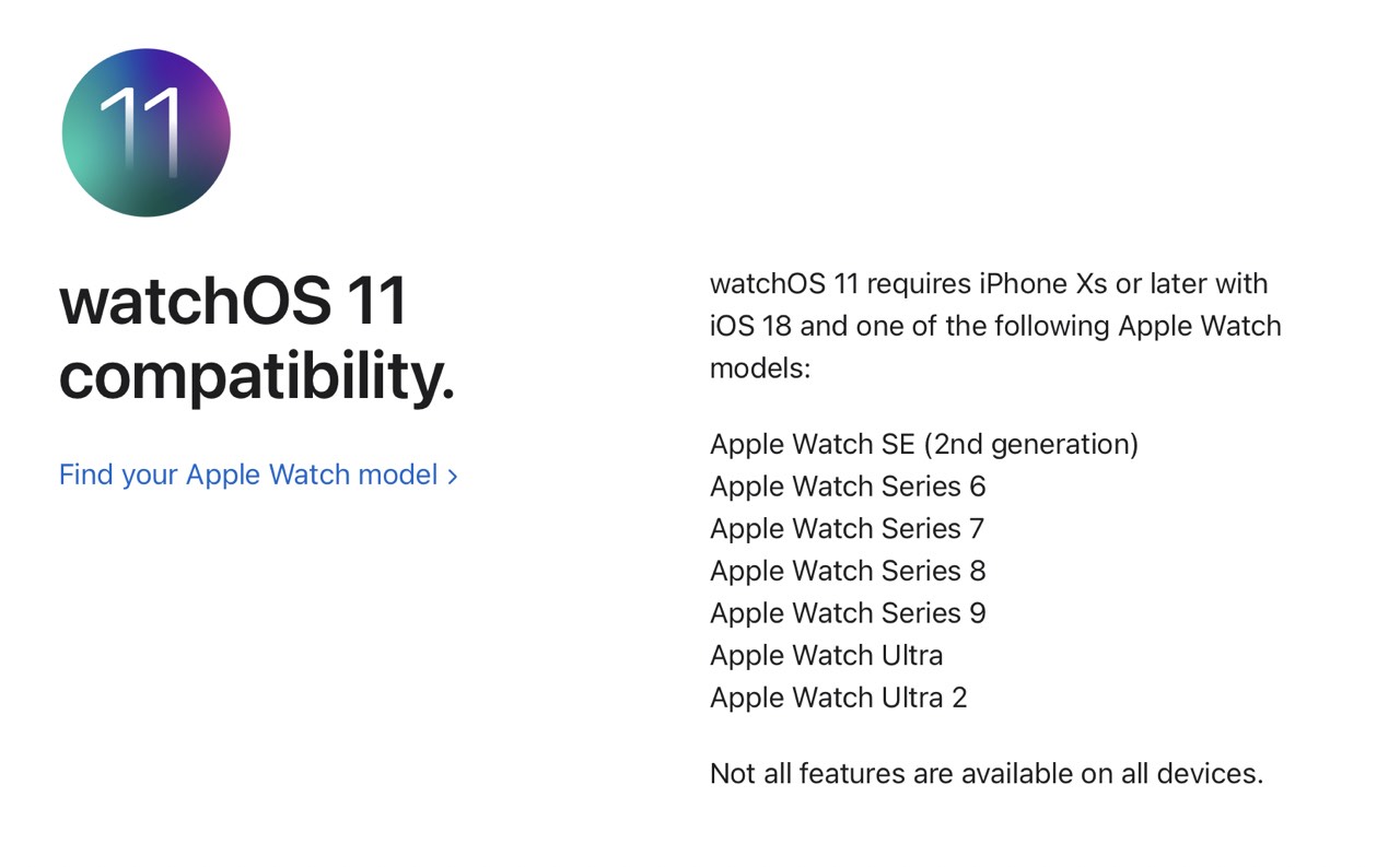 Apple Watch compatibili con watchOS 11