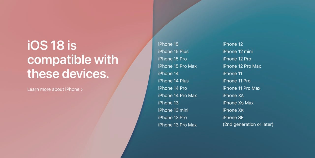 iOS 18 iPhone compatibili