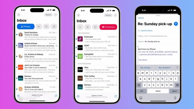 Mail in iOS 18 introduce la categorizzazione delle e-mail, le risposte rapide e tanto altro