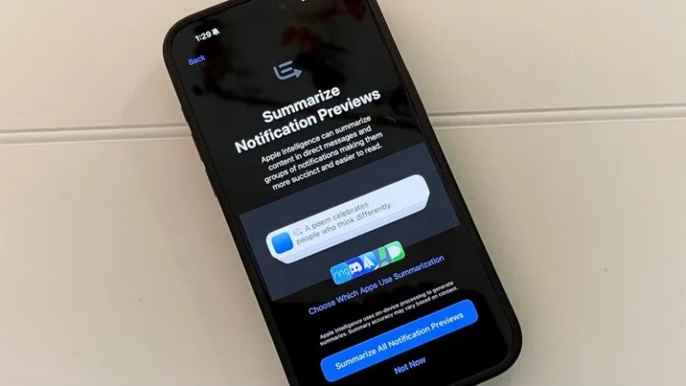 riepilogo notifiche ios 18.1