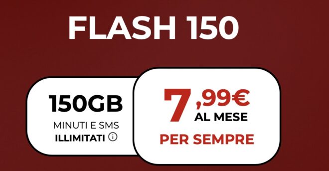 FLASH 150 di iliad: tutto illimitato e 150 GB a 9,99€