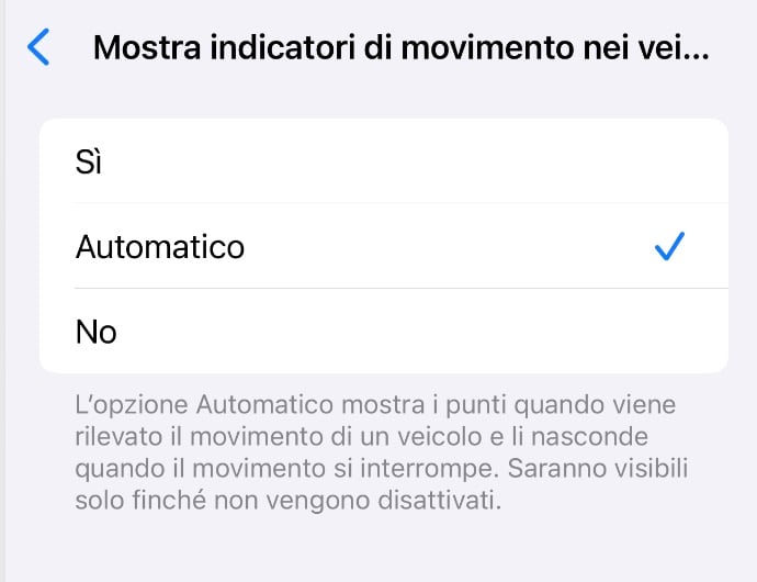 indicatori movimento iphone