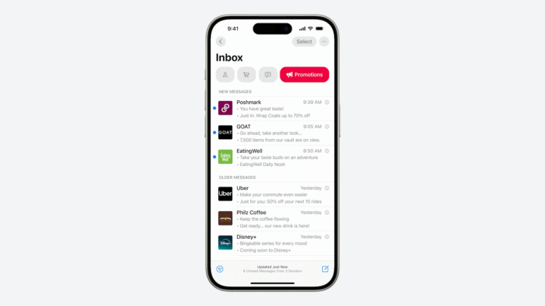 mail ios 18