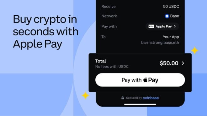 Coinbase integra Apple Pay per l’acquisto delle criptovalute