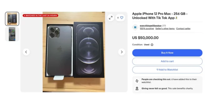 Su eBay prezzi folli per gli iPhone con TikTok installato