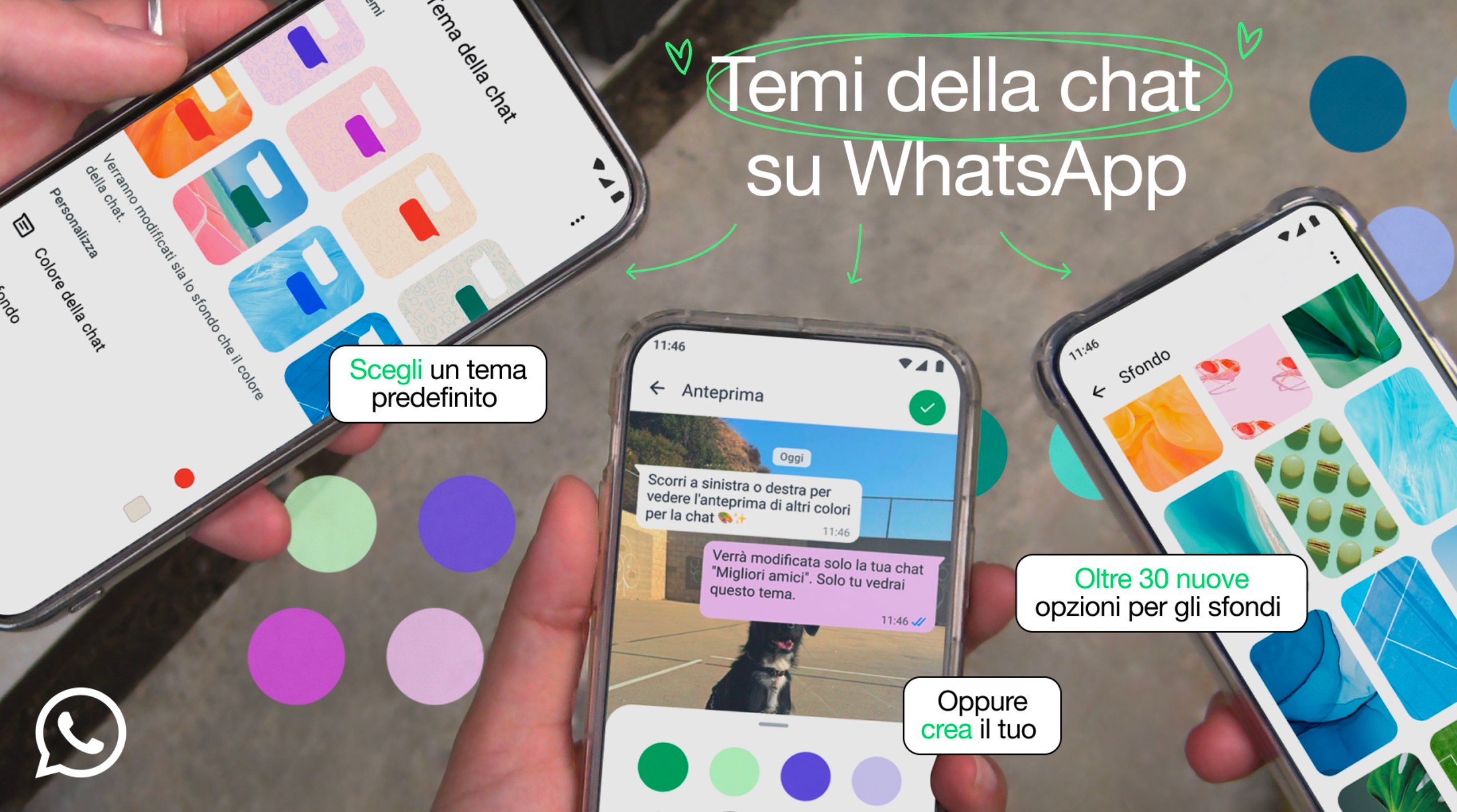 WhatsApp introduce i temi delle chat per tutti