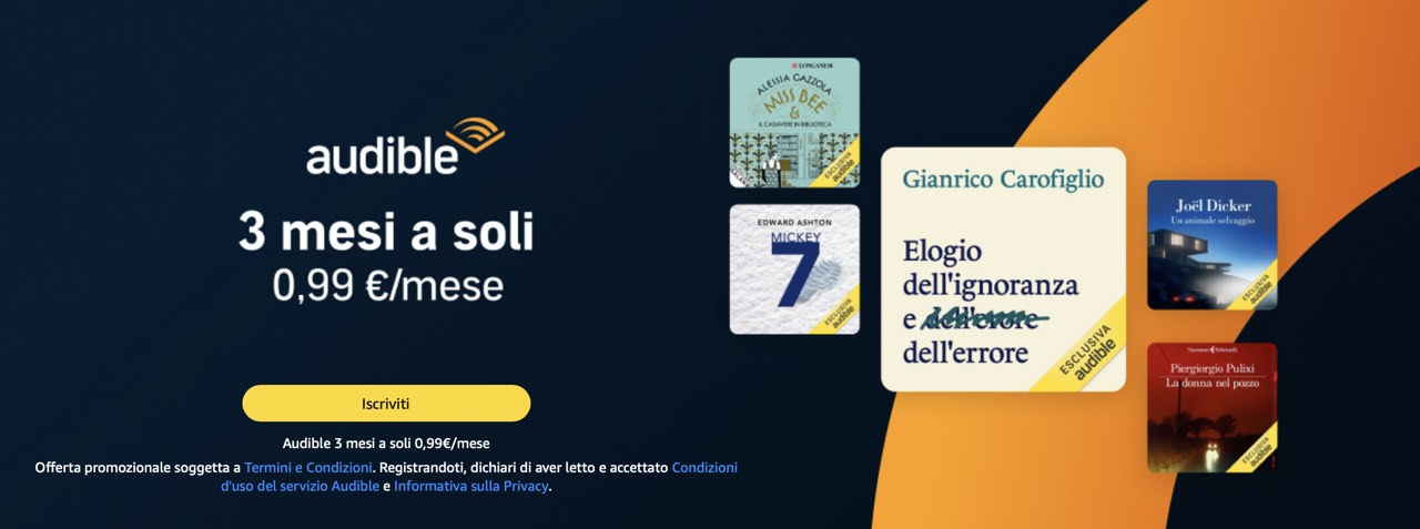 Offerta Audible tre mesi
