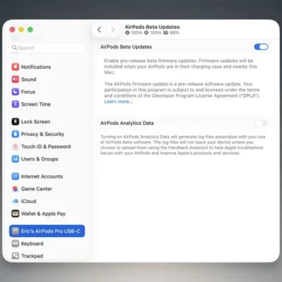 Con macOS Tahoe puoi attivare i beta firmware per AirPods direttamente dal Mac