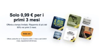 Audible, l’offerta con 3 mesi a soli 0,99€/mese per audiolibri e podcast originali