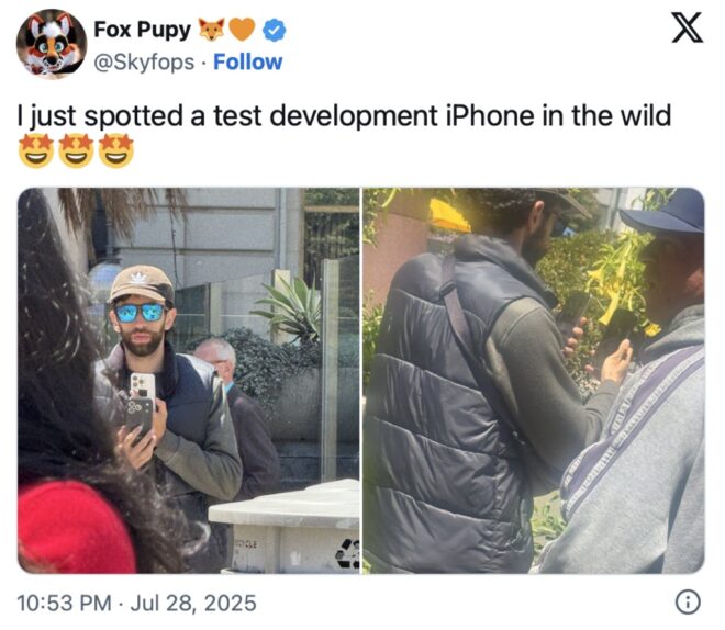 iPhone 17 Pro: prototipo notato in pubblico a San Francisco?