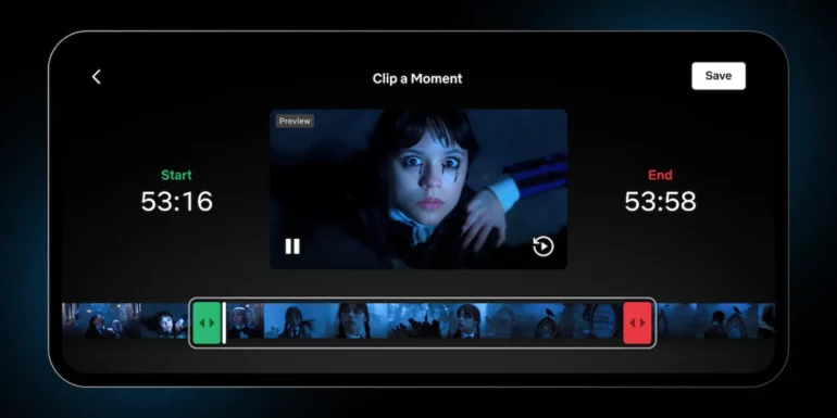 Netflix condivisione clip