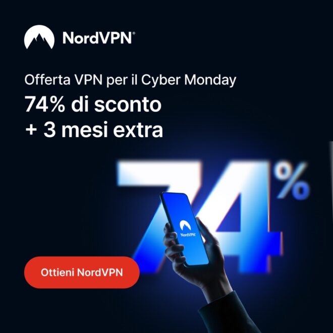 Cyber Monday 2025 e NordVPN: sconti fino al 74% + 3 mesi extra