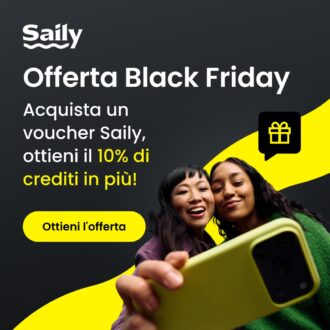 Offerte Saily per il Black Friday: 1 mese di NordVPN gratis sui piani da almeno 10GB e 10% di crediti in più sui voucher