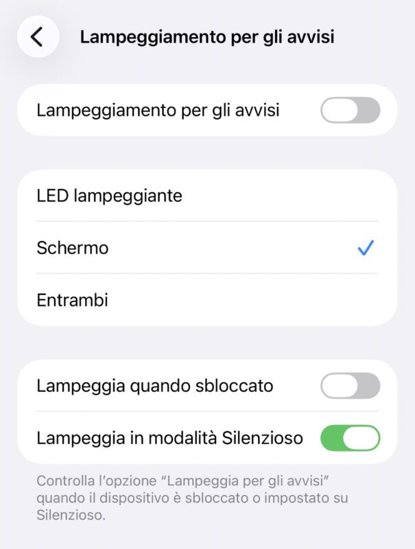 schermo lampeggiante iphone