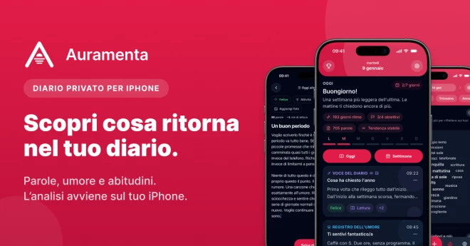 Auramenta, il diario privato per iPhone che trova temi e abitudini nelle cose che scriviamo